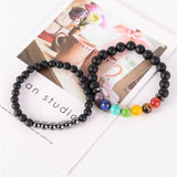 7 Chakra Bracelet Men Healing Balance Beads Buddha Prayer Yoga Bracelet