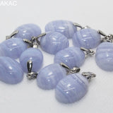 2pcs Natural Lace Agate Copper Pendant Set