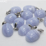 2pcs Natural Lace Agate Copper Pendant Set