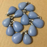 2pcs Natural Angelite Copper Pendant 16-18*20-28mm Teardrop