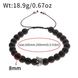 CZ Crown Couples Distance Bracelet Set Natural Stone Beaded Yoga Jewelry