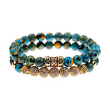Cubic Zirconia Stone Beaded Bracelets Set