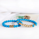Cubic Zirconia Stone Beaded Bracelets Set