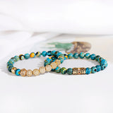 Cubic Zirconia Stone Beaded Bracelets Set