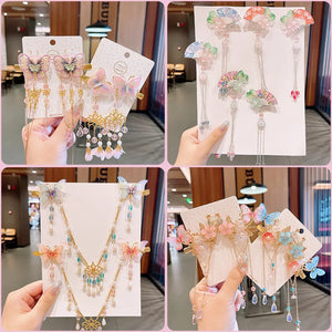 2pcs Chinese Butterfly Hairpins Hair Ornaments Barrettes Hair Clips