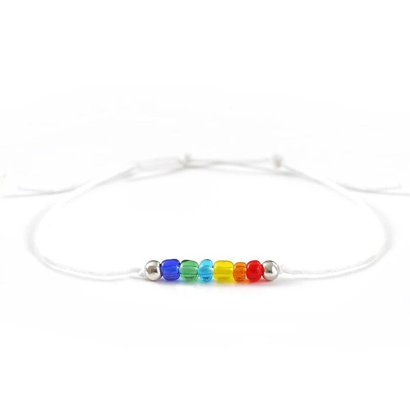 Colorful Beads Bracelet for Women Rainbow Chain Bracelets