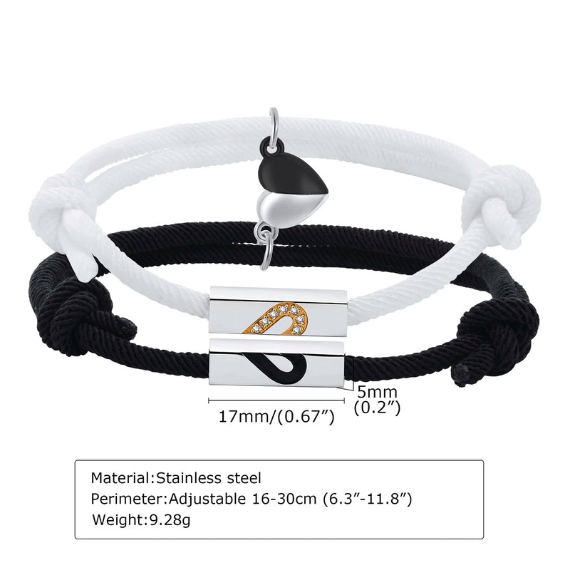 Couple Bracelet Stainless steel Magnet Heart Shape Puzzle Friendship Bracelets