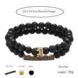 Crown Cross Pendant Stone Beads Bracelet Punk Jewelry Gift