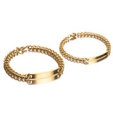 Anniversary Couple Bracelet Titanium Steel 18K Plating Jewelry Set