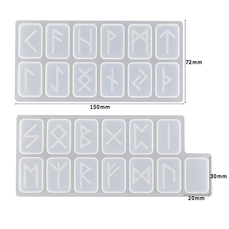 DIY Resin Mold Key Chain Pendant Runes Character Silicone Mold