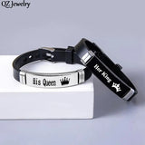 Couple Bracelet Bangle Stainless Steel Silicone His Queen Her King Bracelet