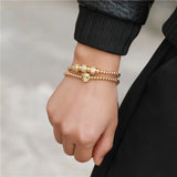 Leopard Couple Bracelet Sets with Cubic Zirconia Charm Jewelry Gift