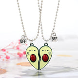 2pcs Green Avocado BFF Necklace for Kids