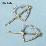 2pcs Love Heart Hair Clips Girls Barrettes Rhinestone Hairpin Headpiece