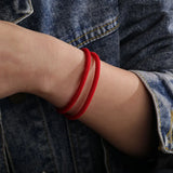 Adjustable Red Rope Bracelet Set for Couples