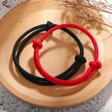 Adjustable Red Rope Bracelet Set for Couples