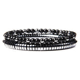 2pcs/set Male Bracelet Natural Hematite Stone Adjustable Charm Bracelet