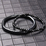 2pcs/set Male Bracelet Natural Hematite Stone Adjustable Charm Bracelet