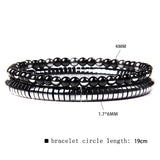2pcs/set Male Bracelet Natural Hematite Stone Adjustable Charm Bracelet