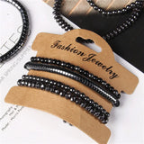 2pcs/set Male Bracelet Natural Hematite Stone Adjustable Charm Bracelet