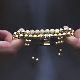 Stainless Steel Beads Bracelet Set Men Women Jewelry