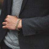 Stainless Steel Beads Bracelet Set Men Women Jewelry