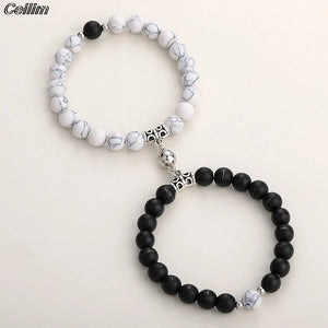Natural Stone Beads Yoga Bracelet Distance Magnet Couple Bracelets