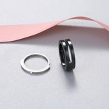 2pcs Ceramic Rings Removable Engagement Wedding Rings Female Party Jewelry