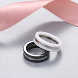 2pcs Ceramic Rings Removable Engagement Wedding Rings Female Party Jewelry