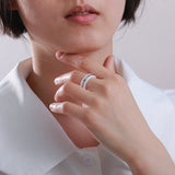 2pcs Ceramic Rings Removable Engagement Wedding Rings Female Party Jewelry