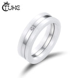 2pcs Ceramic Rings Removable Engagement Wedding Rings Female Party Jewelry