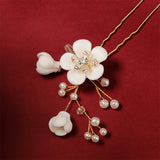 2pcs Pearl Flower Bridal Hair Forks Pins Wedding Hair Accessories