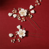 2pcs Pearl Flower Bridal Hair Forks Pins Wedding Hair Accessories