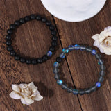 Romantic Moonlight Stone Glass Bead Bracelets Set For Couple Jewelry