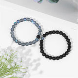 Romantic Moonlight Stone Glass Bead Bracelets Set For Couple Jewelry