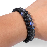 Romantic Moonlight Stone Glass Bead Bracelets Set For Couple Jewelry