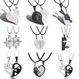 Stainless Steel Love Couple Pendant Necklace Broken Heart