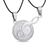 Stainless Steel Love Couple Pendant Necklace Broken Heart