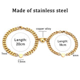 2pcs/set Heart Charm Couple Bracelets Stainless Steel Titanium Steel Bracelet