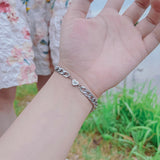 Stainless Steel Heart Charm Couple Love Bracelet Set - I love you Jewelry Gift