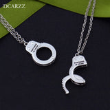 Punk Handcuff Pendant Couple Friendship Necklaces Set