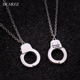 Punk Handcuff Pendant Couple Friendship Necklaces Set