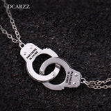 Punk Handcuff Pendant Couple Friendship Necklaces Set