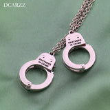 Punk Handcuff Pendant Couple Friendship Necklaces Set