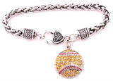 2pcs Softball Pendant Bracelet
