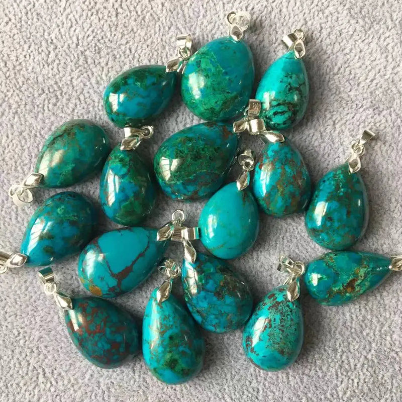 2pcs Natural Chrysocolla Pendant Phoenix Turquoise 13-18*20-25mm