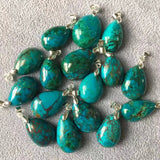 2pcs Natural Chrysocolla Pendant Phoenix Turquoise 13-18*20-25mm