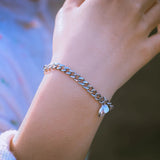 2pcs/set heart charm magnet Couple Bracelet stainless steel chain NK bracelets