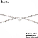 2pcs Magnet Attracts Couple Necklace Love Heart Charm Stainless Steel Chain Gift