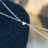 2pcs Magnet Attracts Couple Necklace Love Heart Charm Stainless Steel Chain Gift